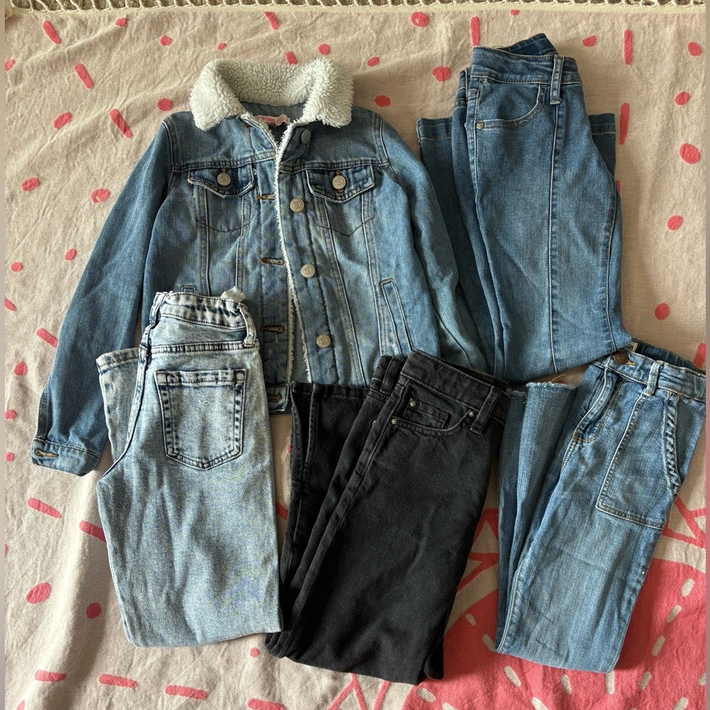 Girls Size 8 Denim Bundle - Classic Blue and Black